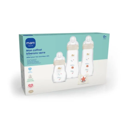 MAM - Coffret naissance biberons verre
