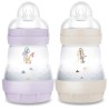 MAM - Biberon Easy Start / Anti-Colique  - 160ml - Lilas + Sable - Tétine Débit 1 - X2