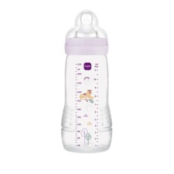 MAM - Biberon Easy Active Lilas 330 ml - Tétine débit X