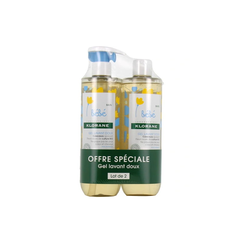 KLORANE - Gel lavant doux au calendula 2X500ml