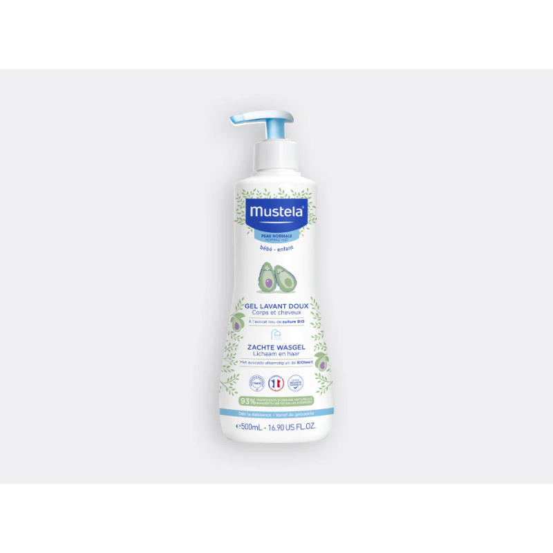 MUSTELA - Gel lavant doux corps et cheveux à l'avocat bio 500 ml