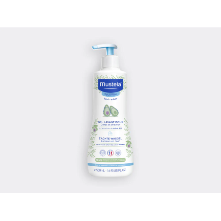 MUSTELA - Gel lavant doux corps et cheveux à l'avocat bio 500 ml