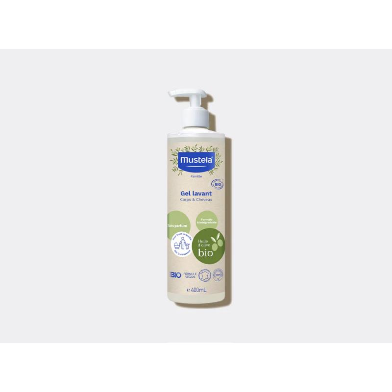 MUSTELA - Gel lavant certifié BIO corps et cheveux 400ml