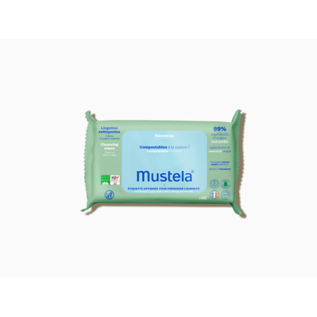 MUSTELA - Lingettes nettoyantes compostables