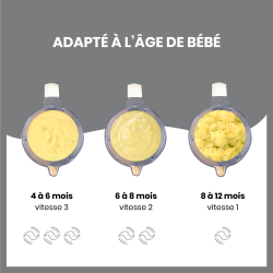 Babymoov - Pack batch cooking Nutribaby(+) & 3 Babybols 250mL Blanc