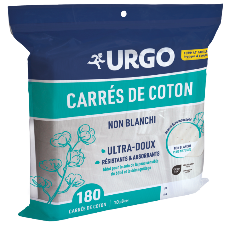 URGO - Carrés de coton non blanchi x180