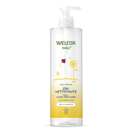 WELEDA - Eau Nettoyante 3-en-1 Sans Parfum Bio - Visage, Corps et Siège, 400ml